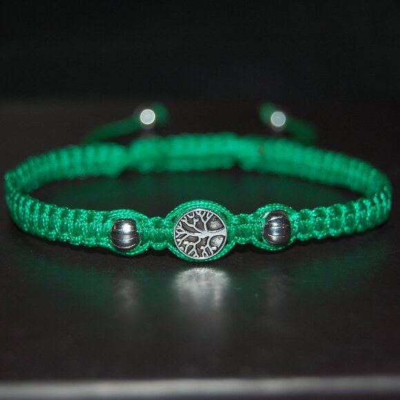 Tree of Life Bracelet,Braided bracelet,Green Tree Bracelet,Tree Charm Bracelet - Picture 2 of 2